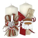 Κερί Κορμός Λευκό 3 Σχέδια Άγιος 12x5cm Xmasfest 1132369 - 1 τεμ.