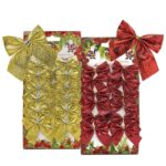 Φιόγκοι Γυαλιστεροί σετ=12τεμ 5,5x6cm Xmasfest 113273 - 1 τεμ.