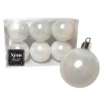Μπάλες Περλέ Λευκές πακ=6τεμ φ8 ø8cm Xmasfest 1132569 - 1 τεμ.