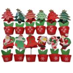 Γλαστράκι με Μανταλάκι για Κάρτα  Xmasfest 1132699 - 6 τεμ.