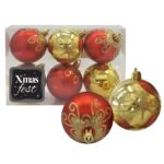 Μπάλες Ντεκόρ Κόκκινο-Χρυσό πακ=6τεμ φ6cm ø6cm Xmasfest 1132843 - 1 τεμ.