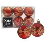 Μπάλες Ντεκόρ Κόκκινες πακ=6τεμ φ6 ø6cm Xmasfest 1132844 - 1 τεμ.