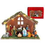 Φάτνη Ξύλινη με Παράθυρο και led 30x20x10cm Xmasfest 1133464 - 1 τεμ.