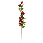 Κλωνάρι με Καρπούς, Φύλλα και Στρας 69cm Xmasfest 1133468 - 1 τεμ.