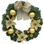Στεφάνι Merry Christmas Στολισμένο Χρυσό ø40cm Xmasfest 1133521 - 1 τεμ.