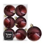 Μπάλες Γυαλιστερές Μπορντώ πακ=6τεμ φ6 ø6cm Xmasfest 1133561 - 1 τεμ.