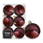 Μπάλες Γυαλιστερές Μπορντώ πακ=6τεμ φ8 ø8cm Xmasfest 1133562 - 1 τεμ.