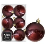 Μπάλες Γυαλιστερές Μπορντώ πακ=6τεμ φ10 ø10cm Xmasfest 1133563 - 1 τεμ.