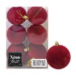 Μπάλες Βελούδινες Μπορντώ πακ=6τεμ φ6 ø6cm Xmasfest 1133570 - 1 τεμ.