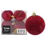 Μπάλες Βελούδινες Μπορντώ πακ=4τεμ φ10 ø10cm Xmasfest 1133572 - 1 τεμ.