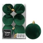 Μπάλες Βελούδινες Κυπαρίσσι πακ=6τεμ φ8 ø8cm Xmasfest 1133575 - 1 τεμ.