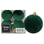 Μπάλες Βελούδινες Κυπαρίσσι πακ=4τεμ φ10 ø10cm Xmasfest 1133576 - 1 τεμ.