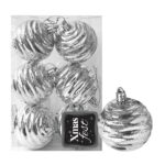 Μπάλες Σμιλεμένες Ασημί πακ=6τεμ φ6 ø6cm Xmasfest 1133577 - 1 τεμ.