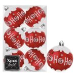 Μπάλες Ντεκόρ Κόκκινες ho ho ho πακ=6τεμ φ8 ø8cm Xmasfest 1133593 - 1 τεμ.