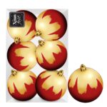 Μπάλες Κόκκινες με Χρυσή Βαφή πακ=6τεμ φ8 ø8cm Xmasfest 1133594 - 1 τεμ.