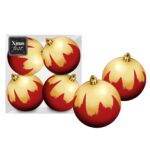 Μπάλες Κόκκινες με Χρυσή Βαφή πακ=4τεμ φ10 ø10cm Xmasfest 1133595 - 1 τεμ.