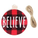 Στολίδια Ξύλινα Καρώ Ευχές σετ=3 τεμ ø7,5cm Xmasfest 1133616 - 1 τεμ. - Image 2