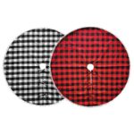 Ποδιά Δέντρου Καρώ με Pom-Pom ø106cm Xmasfest 1133620 - 1 τεμ.