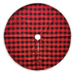 Ποδιά Δέντρου Καρώ με Pom-Pom ø106cm Xmasfest 1133620 - 1 τεμ. - Image 2