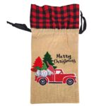 Θήκη Κρασιού Xmas Λινάτσα 34x13cm Xmasfest 1133636 - 1 τεμ.