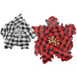 Λουλούδι Υφασμάτινο Καρώ ø23cm Xmasfest 1133657 - 12 τεμ.
