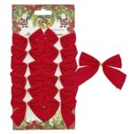 Φιόγκοι Κόκκινοι σετ=12τεμ 5,5x6cm Xmasfest 113390 - 1 τεμ.