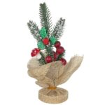 Πουγκί Λινάτσα με Κλωνάρι γκι Μικρό 19cm Xmasfest 1133720 - 1 τεμ. - Image 2