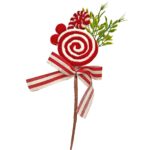Κλαδί με Γλυφιτζούρι & Φιόγκο 29cm Xmasfest 1133756 - 10 τεμ.
