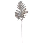 Κλαδί Ασημί με Λευκά γκι 36x10cm Xmasfest 1133761 - 6 τεμ.