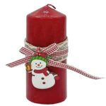 Κερί Κολώνα με Χιονανθρωπο & Φιόγκο 12x5cm Xmasfest 1133849 - 16 τεμ.