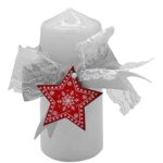 Κερί Κολώνα με Αστέρι & Φιόγκο 12x5cm Xmasfest 1133850 - 16 τεμ.