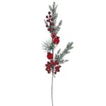 Κλαδί με 2 Ρόδια & γκι 72cm Xmasfest 1133900 - 1 τεμ.