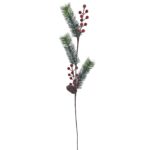 Κλαδί με Κουκουνάρι & γκι Χιονισμένα 72cm Xmasfest 1133901 - 1 τεμ.