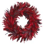 Στεφάνι με Φτερά & Πούπουλα Κόκκινο ø50cm Xmasfest 1133904 - 1 τεμ.