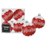 Μπάλες Ντεκόρ Κόκκινες ho ho ho Πακ=4τεμ ø10cm Xmasfest 1133912 - 1 τεμ.