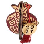 Ρόδι Ξύλινο 3D Κρεμαστό 11x9,5cm Xmasfest 1134014 - 12 τεμ.