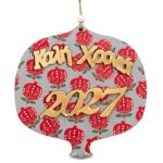 Ρόδι Κρεμαστό Ξύλινο με Plexiglass 15x15cm Xmasfest 1134016 - 1 τεμ.