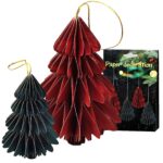 Δέντρο Χάρτινο 3D Πτυσσόμενο Κρεμαστό 15x10cm Xmasfest 1134039 - 4 τεμ.