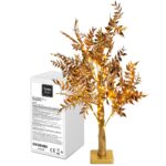 Δέντρο με Χρυσά Φύλλα 40 LED Copper Μπαταρίας Λευκό Θερμό Σταθερά IP20 60cm Xmasfest 1134073 - 1 τεμ.