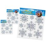 Αυτοκόλλητα 3D Χιόνια με Κρυστάλλινη όψη 26x22cm Xmasfest 1134153 - 12 τεμ.