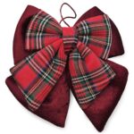 Φιόγκος Διπλός Κόκκινος με Ρίγες 25x20cm Xmasfest 1134179 - 1 τεμ.