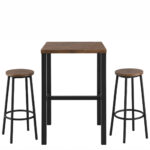 Σετ Τραπεζαρία Bar (2+1) ArteLibre WOODA Καρυδί/Μαύρο MDF/Μέταλλο 60x60x96cm - 1 τεμ.